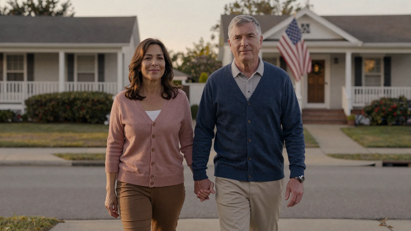 Retired military veteran and his partner walking hand in hand at golden hour - dating after military retirement