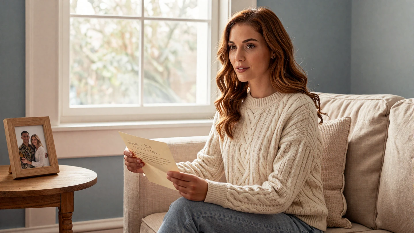 Woman reading a letter from her deployed partner - long distance military relationship advice