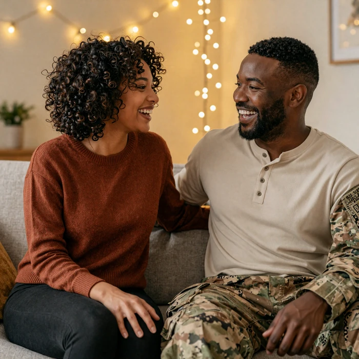 Talia and Marcus - Army officer dating success couple on Military Hearts